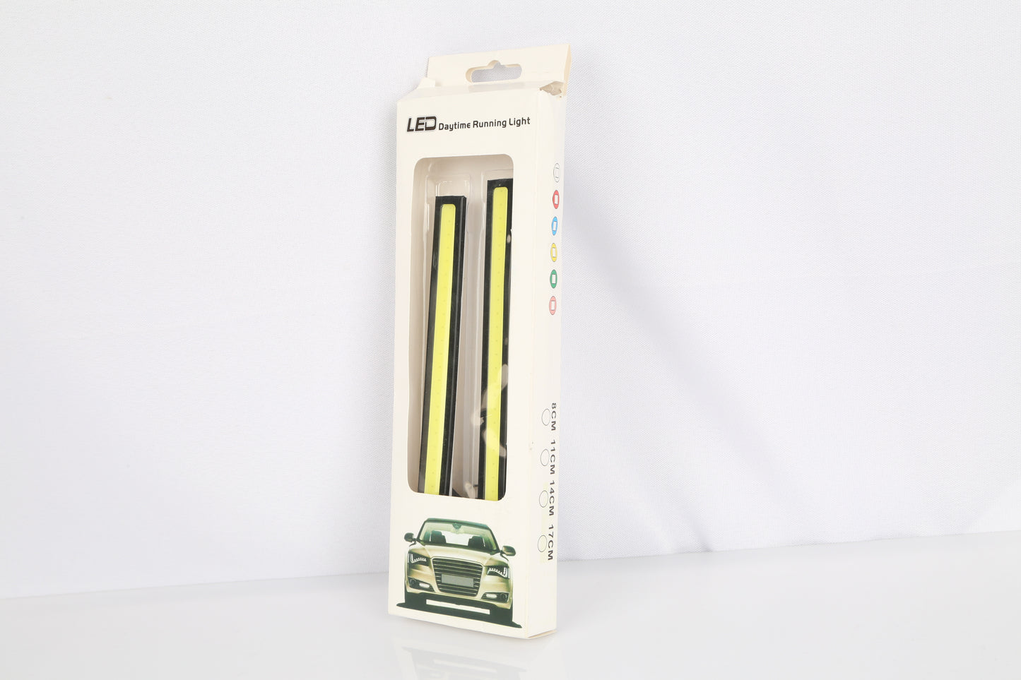 2Pcs LED Daytime Running Lights Car LED COB DRL Fog Lights IP45 Waterproof LED Strip Fog Day Driving Lamp Sticker For 12V Car Interior Exterior Use