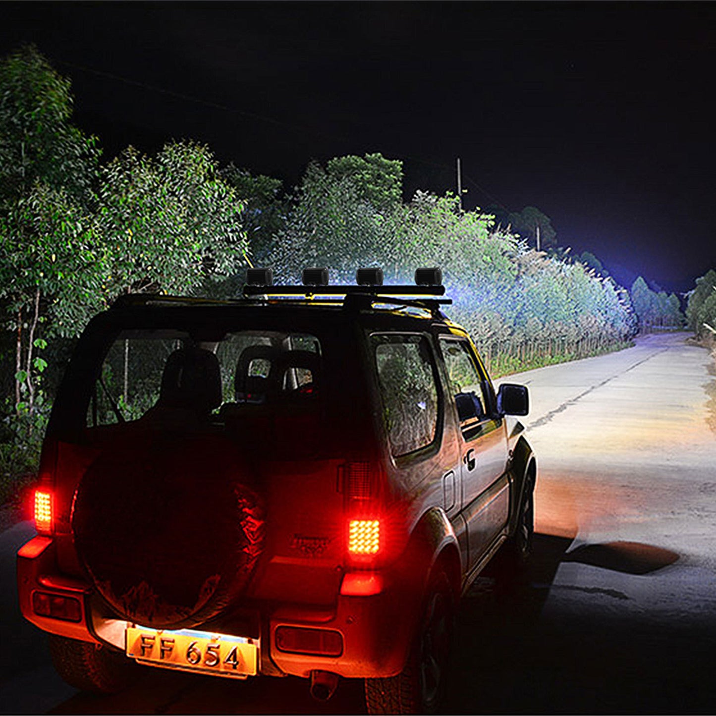 4 PCS 4in 18W Driving Lamp Dual Row LED Waterproof Spot Light Pod Cube Light